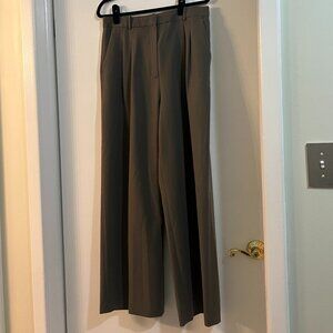 H&M Wide-Leg Trousers — Khaki, Size 10